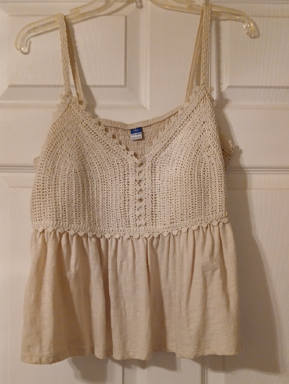 Boho Country Old Navy Crochet Tank Top Large Tall